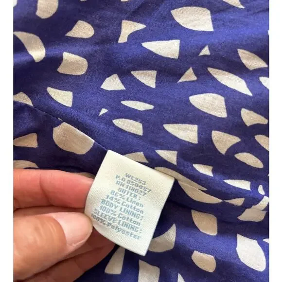 Boden Linen Blend Blazer, Size 4 Peter Pan Polka Dot - Picture 5 of 10